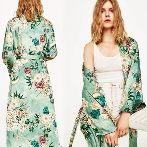 Kimono Floral Duster Coverup - Picture 6 of 10